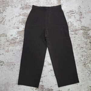 Eileen Fisher Italian Refined Wool Wide Leg Pant M Chocolate Brown Made in Italy